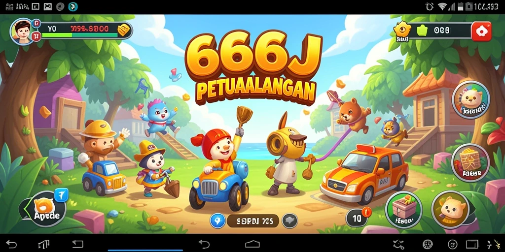 Tampilan gameplay seru dari 666J dengan rintangan yang menantang.