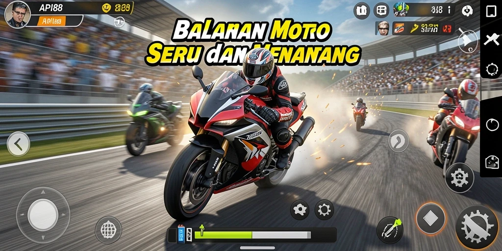 Screenshot utama API88 menampilkan aksi balapan motor yang menegangkan.