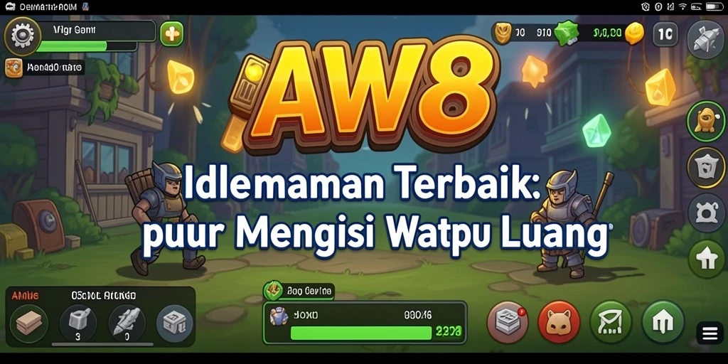 Tampilan gameplay AW8 dengan elemen Idle yang menarik dan karakter unik.