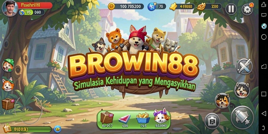 Tampilan gameplay BROWIN88 yang menarik dan penuh warna.