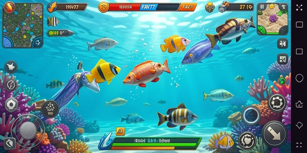 Gameplay seru di FAV77 dengan berbagai jenis ikan yang bisa ditembak.
