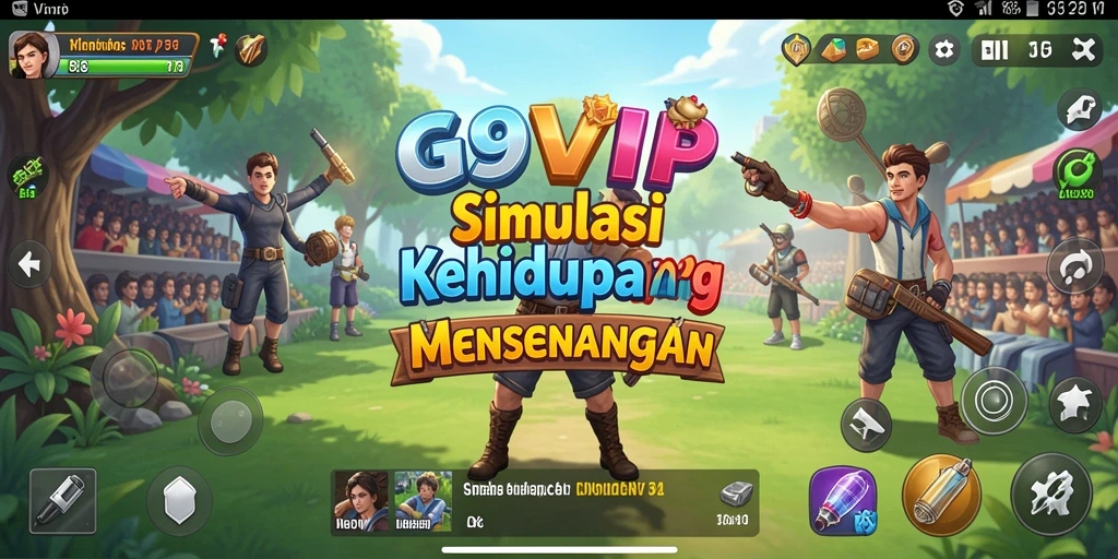 Tampilan gameplay G9VIP yang penuh warna dan interaktif.