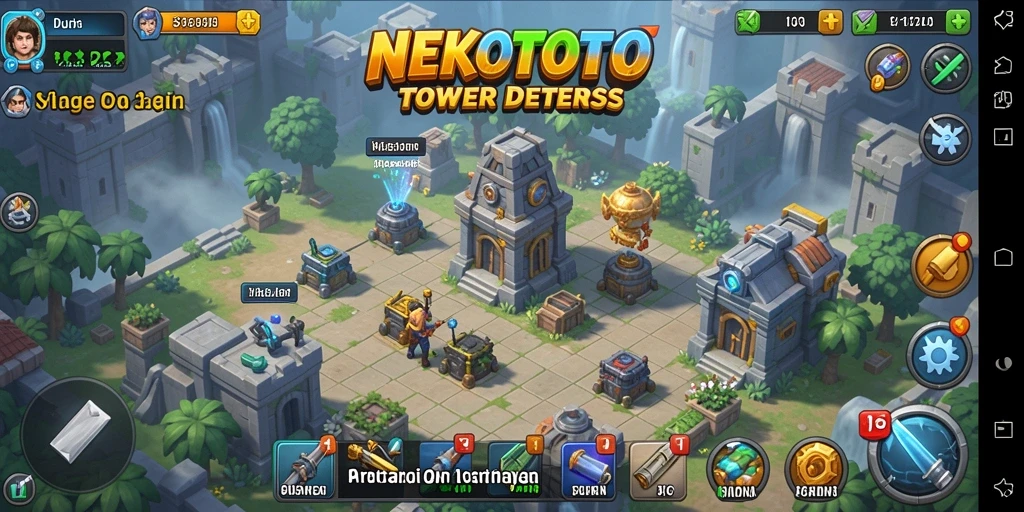 Tampilan menarik dengan gameplay strategis Tower Defense di NEKOTOTO.