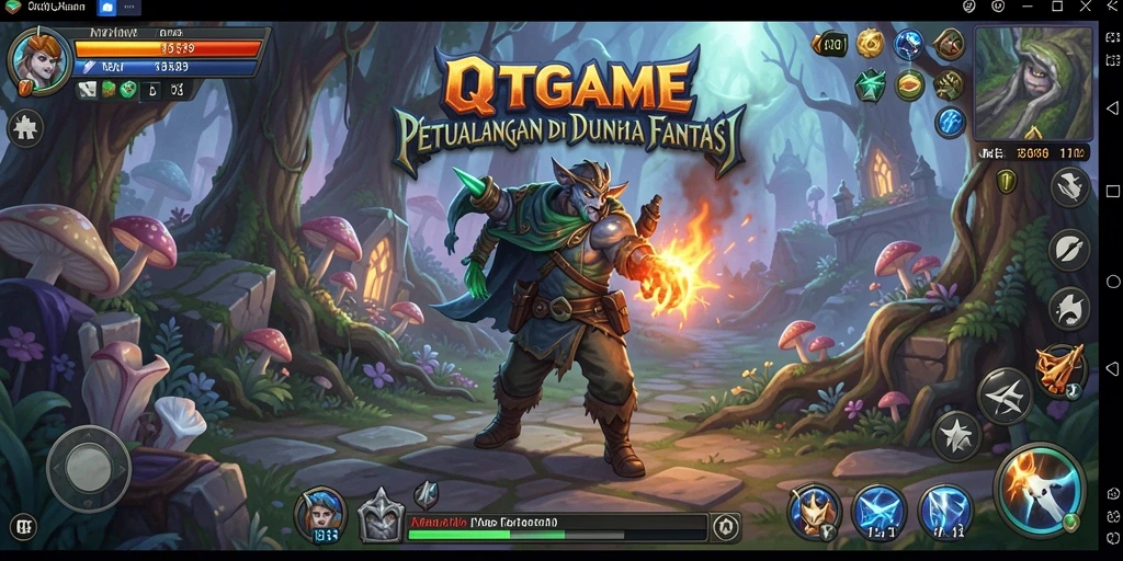 Tangkapan layar utama QTGAME menampilkan petualangan seru di dunia penuh misteri.