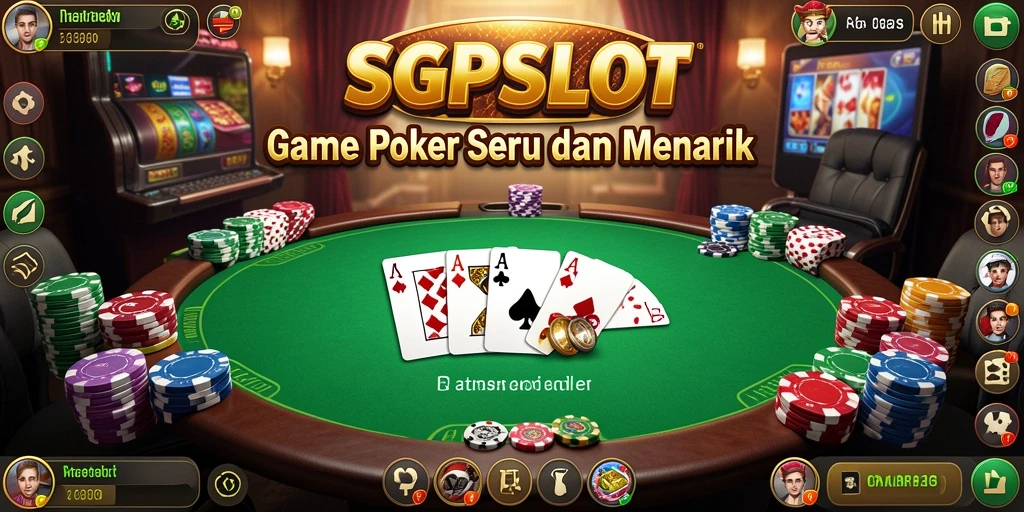 Screenshot SGPSLOT menampilkan gameplay poker yang intens dan menarik.