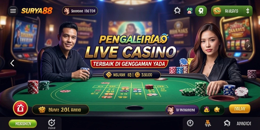 Tampilan gameplay SURYA88 yang mengesankan saat bermain Live Casino.