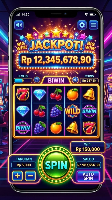 Tampilan antarmuka utama aplikasi biwin.